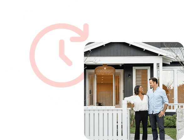 Hero visual: couple in front of house with Property Marketing AI